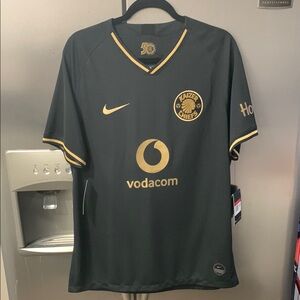 Nike Black and Gold Soccer Jersey